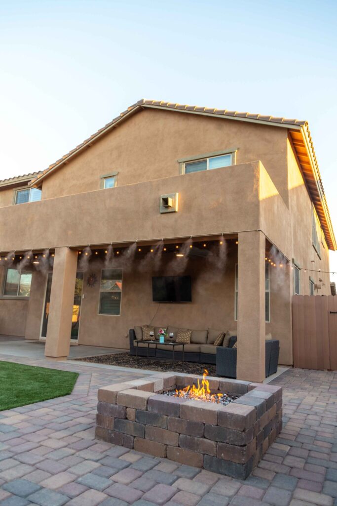 Chandler Arizona home with a backyard patio misting system from Element Mist