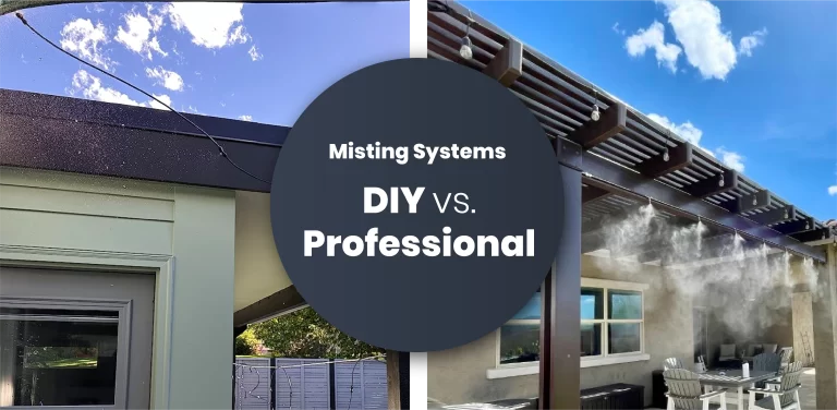 The title image reads: Misting Systems DIY versus Professional