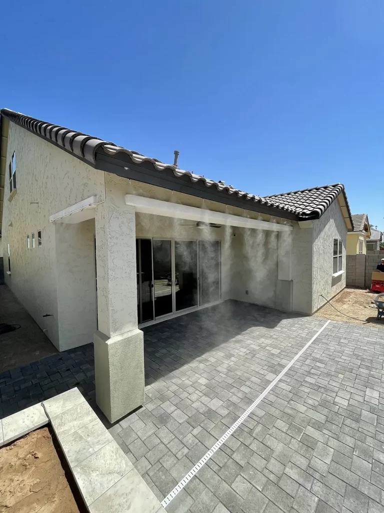 Custom home misting system installed in a Peoria, Arizona home, but Element Mist